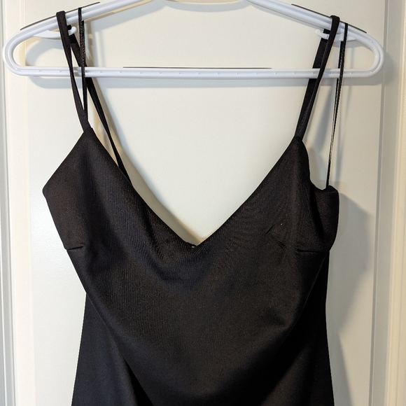 Black Satin spaghetti strap high low dress (extra large) - Picture 6 of 6